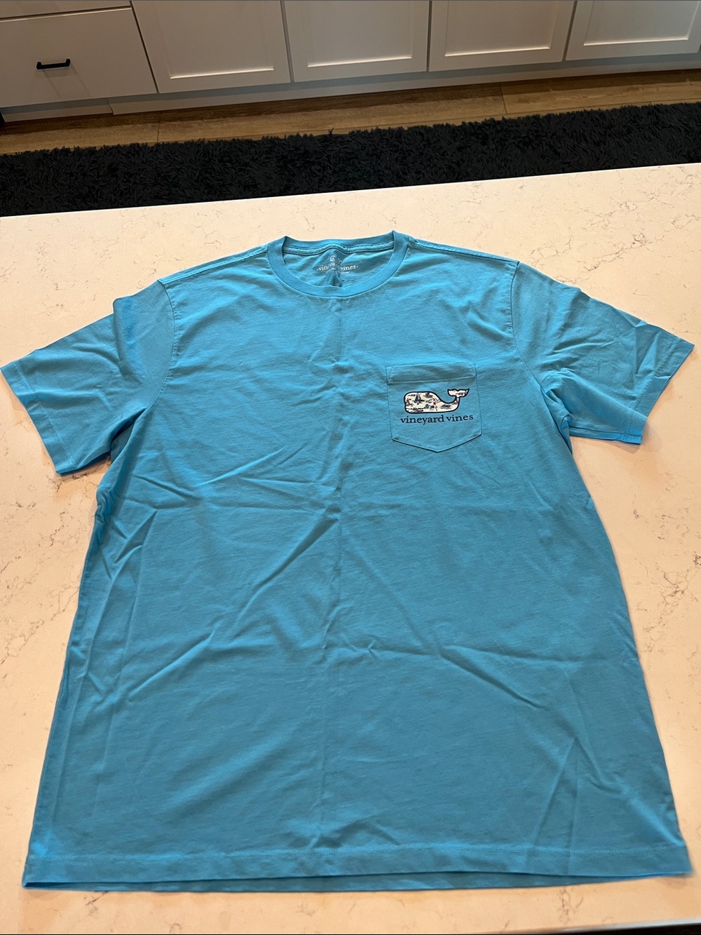 Vineyard Vines Men's Pocket Tee in Aqua Blue